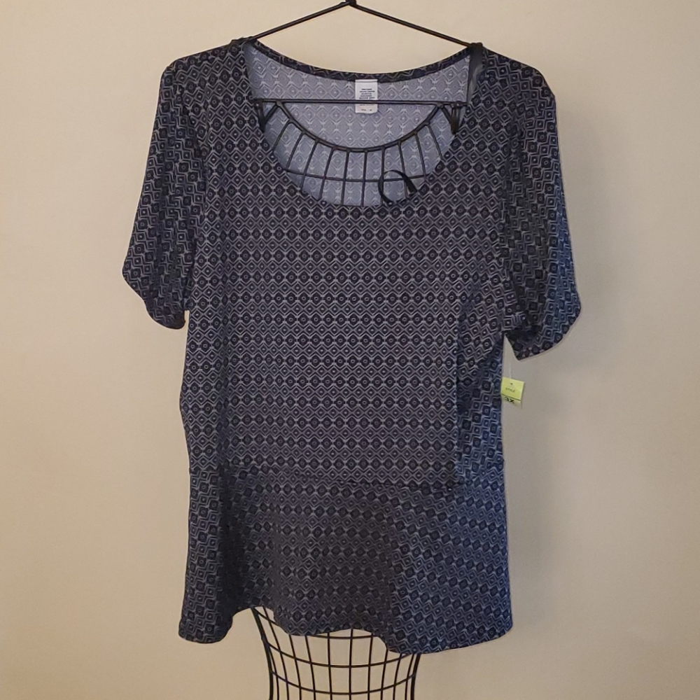 Grey/Black Blouse
